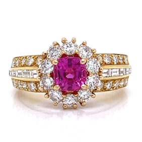 VAN CLEEF & ARPELS 18K Yellow Gold Pink Sapphire