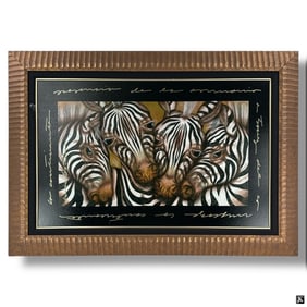 Luis Sottil Framed Giclee "Zebras"