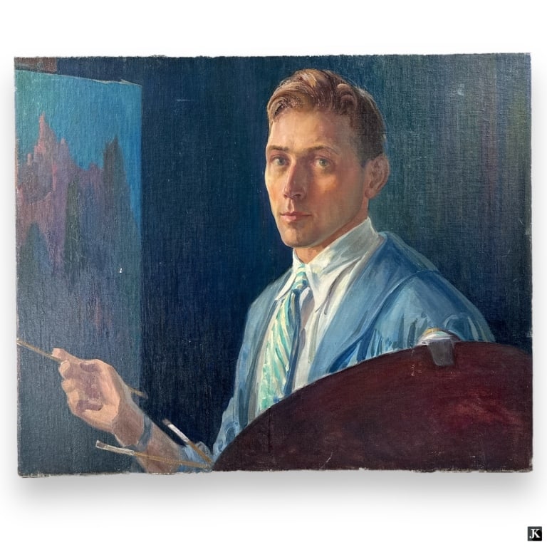 Carl Brandien Self Portrait Oil/Canvas (1 of 5)