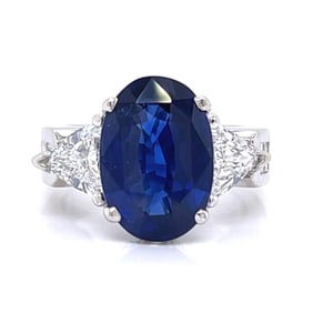 Platinum GIA Certified 6.67 Ct. Sapphire & Diamond