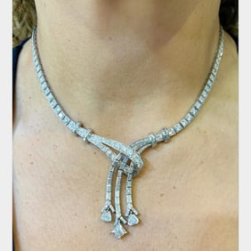 Art Deco Platinum 19.00 Ct. Diamond Necklace