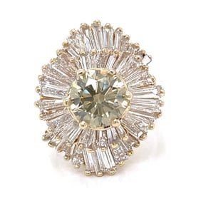 14K Yellow Gold 2.21 Ct. Fancy Brownish Yellow