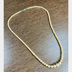 18K GIA Certified Graduated Natural Pearl Necklace