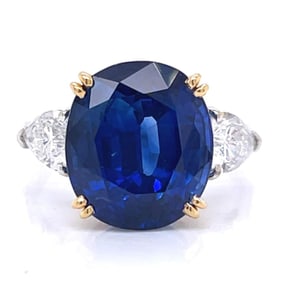 Platinum & 18K AGL Certified Ceylon Sapphire & Dia