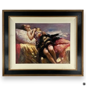 Pino Daeni Embellished Oil on board "Morning Dreams"