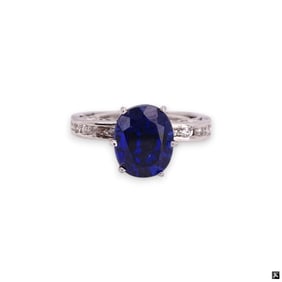 14K Sapphire And Diamond Ring