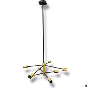 Contemporary Black & Gold Finish Sputnik Chandelie