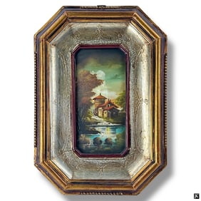 Small Antique Panting on Board "Old Mill"