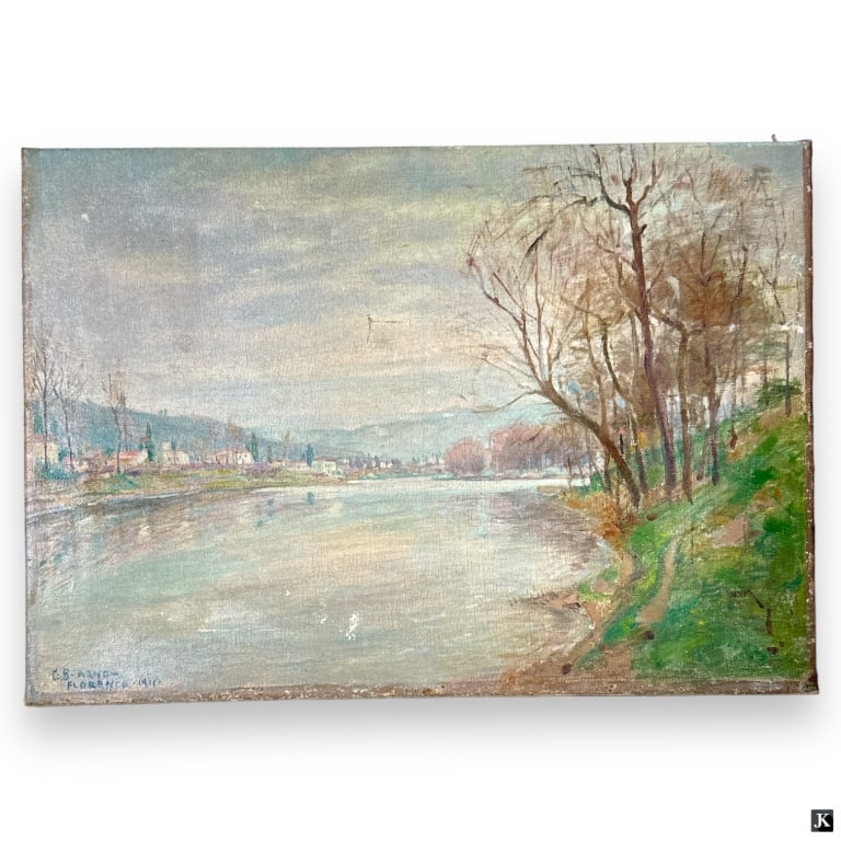 CB Arno (ITALY 19th/20th) Landscape Oil On Canvas (1 of 5)