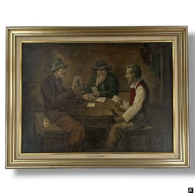 Jose Yepez Arteaga Oil/Canvas, Card Game