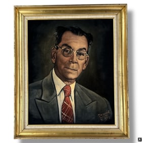 Jose Yepez Arteaga Oil/Velvet, Portrait of a Man