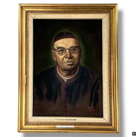 Jose Yepez Arteaga Oil/Velvet, Monsignor Vivas