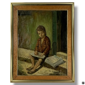 Jose Yepez Arteaga Oil/Canvas, News Boy