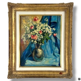 Jose Requena Oil on Board "Still Life"