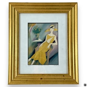 Vintage A. D'Arrigo Signed Deco Style Print