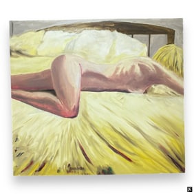 LARGE Oil on Canvas "Reclining Female Nude"
