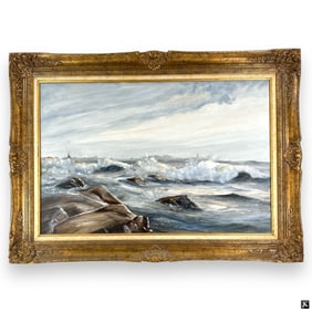 Vintage Oil on Canvas "Seascape"