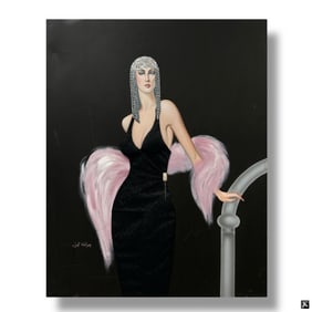 Contemporary Mixed Media/Canvas "Art Deco Lady"