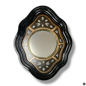 Vintage Wood & Abalone Mirror