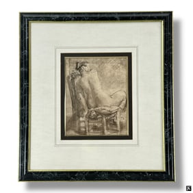 Rembrandt Framed Giclee "Female Nude"