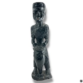 Vintage Haitian Carved Wood Figural Sculpture