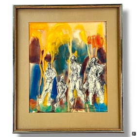 Vintage Watercolor & Ink Signed Zimmerman