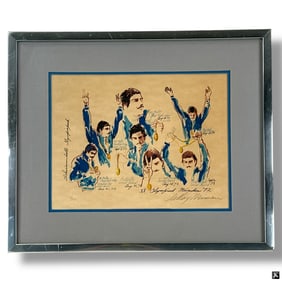 LeRoy Neiman Serigraph Mark Spitz with Medals