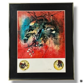 Hoi Lebadang Lithograph "Butterflies in Circles"