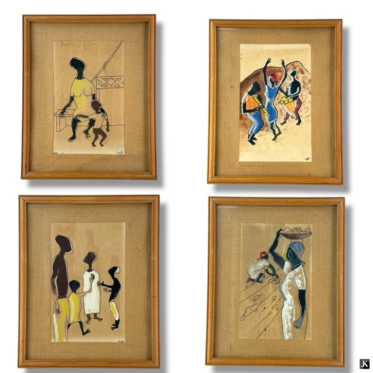 4 Sacha Tebo Mid Century Gouache on Paper (1 of 6)