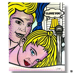 JOZZA Pop Art Mixed Media/Canvas "I Love You"