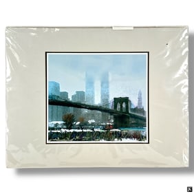 Brooklyn Bridge Lithograph, Signed