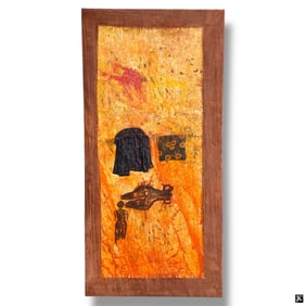 African Mixed Media on Canvas "Figural Abstract"