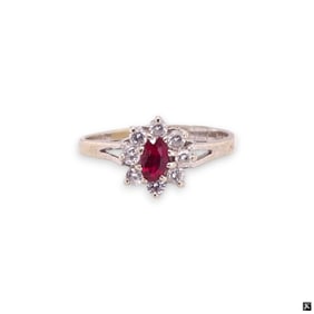 Ruby And Diamond Ring Set in 14K