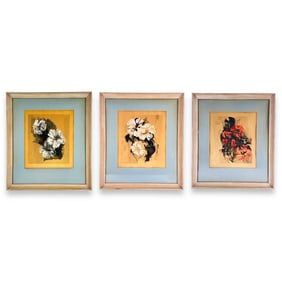 Signed Sargent 3 Vintage Still Life Prints Framed