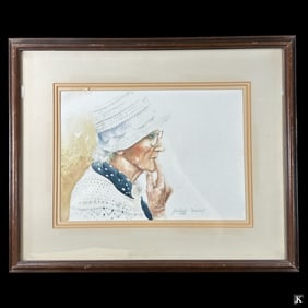 James Dodd (USA 20th C) "Aunt Sally" Watercolor