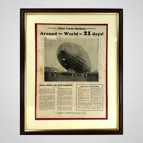 Vintage Graf Zeppelin 1929 Framed Article.