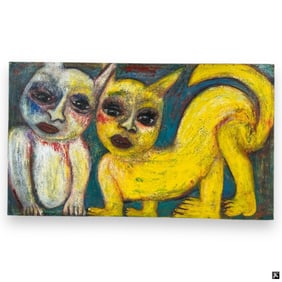 Hegina Rodriguez Oil/Canvas "Two Cats"
