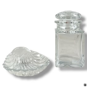 Baccarat Crystal Canister and Shell Dish