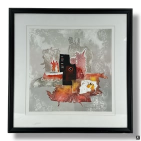 Framed Modern Color Lithograph "Abstract"