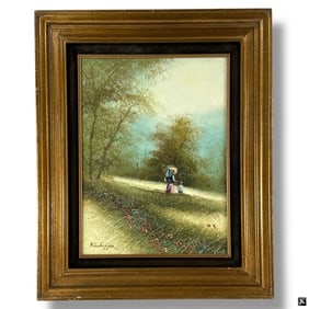 K Scheffer Mid Century Oil on Canvas