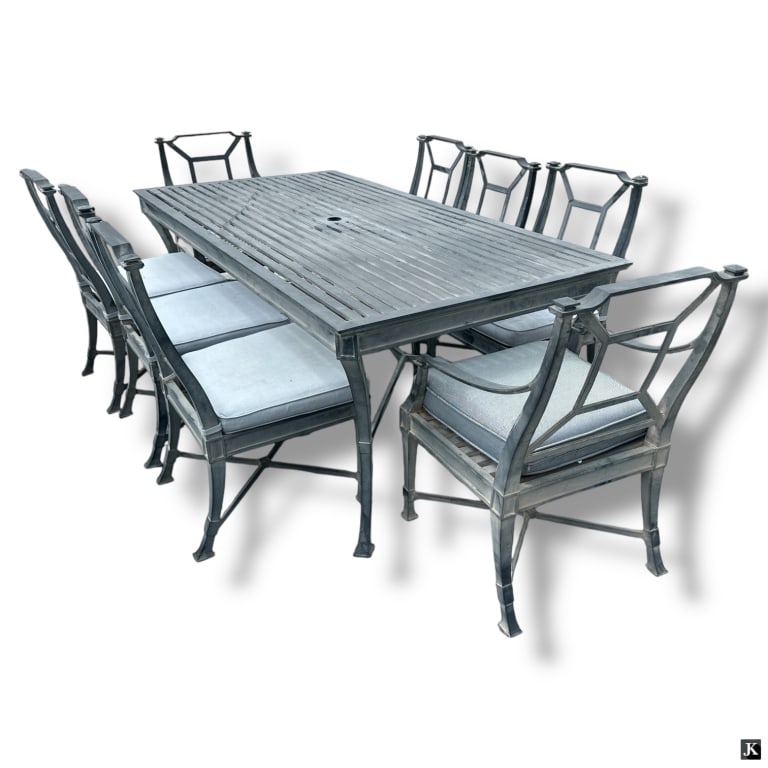 9 Pc Outdoor Wrought Iron Dining Set (1 of 4)