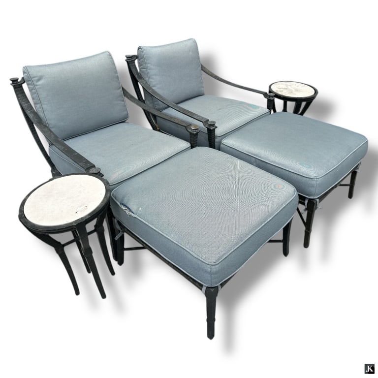 4 Pc Outdoor Wrought Iron Seating Arrangement. (1 of 7)