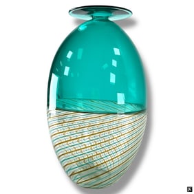 Yoichi Ohira Murano Twisted Cane Glass Vase, 1990