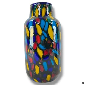 Vittorio Ferro Multicolor Art Glass Vase