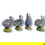 4 Seguso Guinea Hen Murano Glass Figures