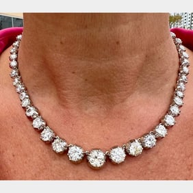 Platinum & 18K Yellow Gold 39.00 Ct. Diamond Neckl