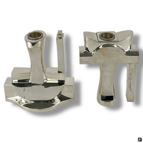 Damian Garrido 2 Modernist Silver Candleholders