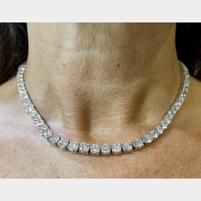Platinum 40.00 Ct. Diamond Riviera Necklace