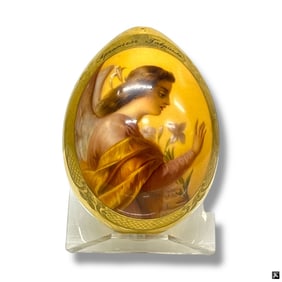 19C Russian Porcelain Easter Egg "Gabriel"