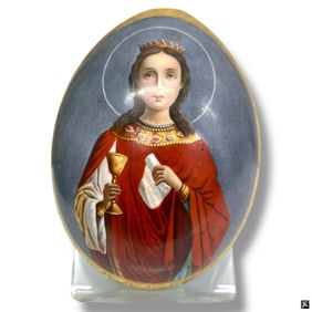 19C Russian Porcelain Easter Egg "Madonna"